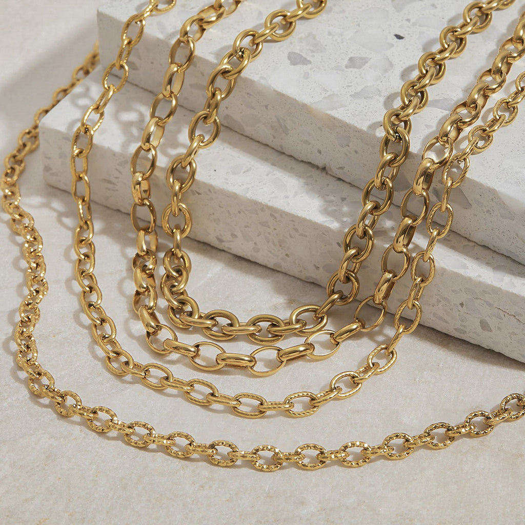 18K gold chain design exquisite simple necklace