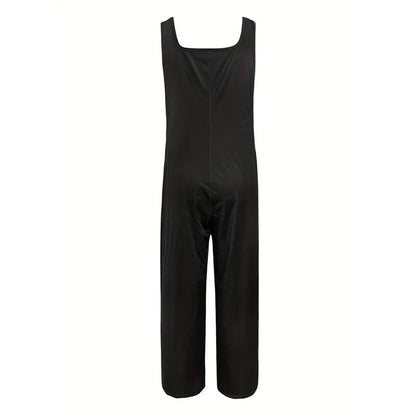 Women’s Square-Neck Floral Sleeveless Jumpsuit
