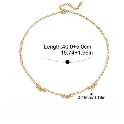 18K gold zircon four-leaf clover necklace
