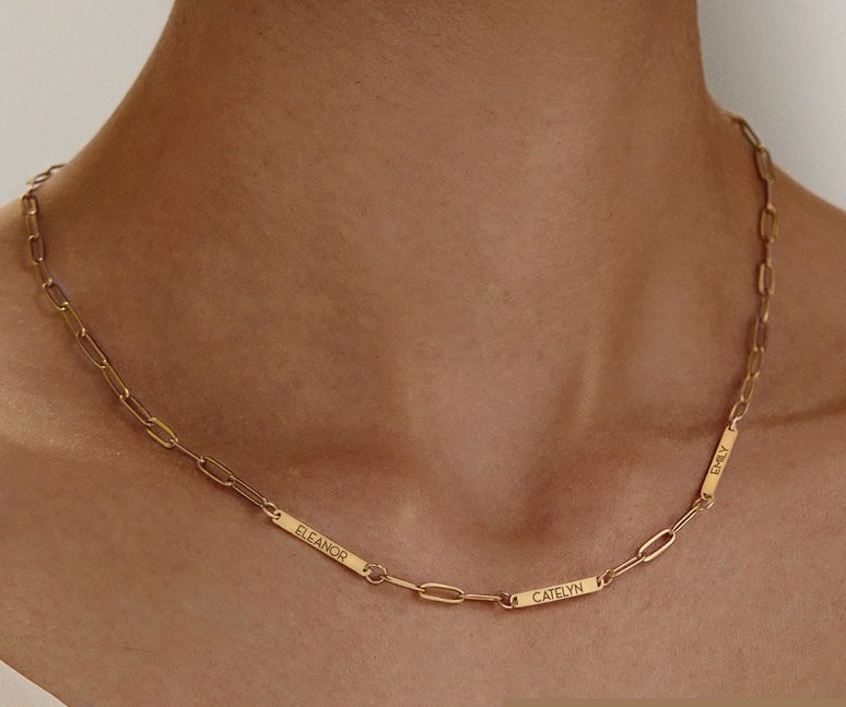 Personalized Paper Clip Chain Name Necklace