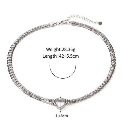 18K Gold Hollow Heart Design Trendy Personalized Necklace