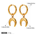 18K gold moon-shaped design light luxury simple earrings