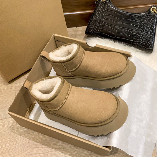 Women’s Muffin Thick Sole Snow Boots – Warm Outdoor Winter Boots