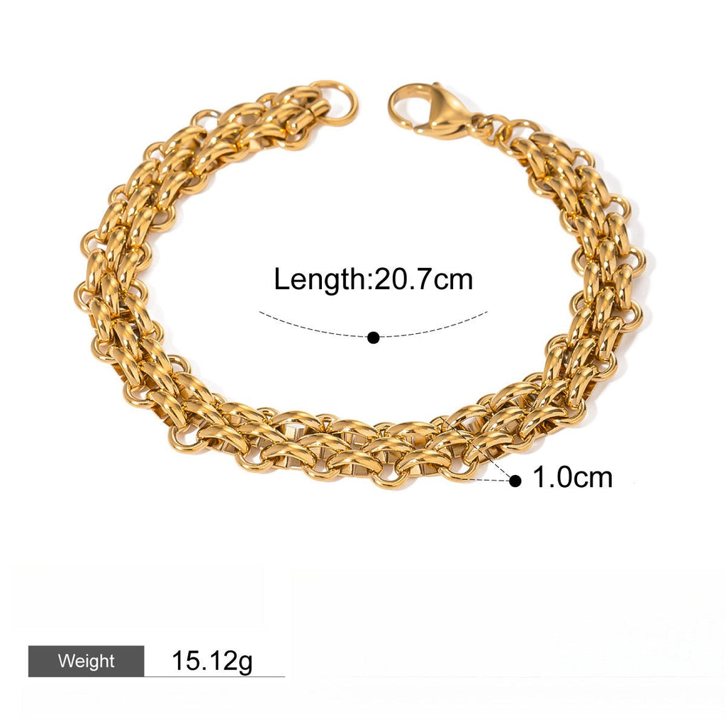 18k gold stainless steel pearl bracelet