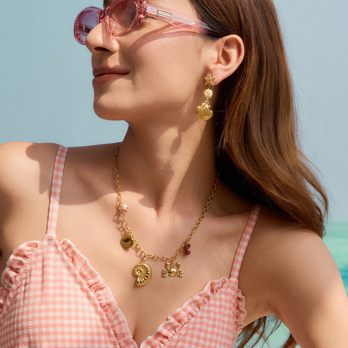 18K Gold Conch Shaped Necklace