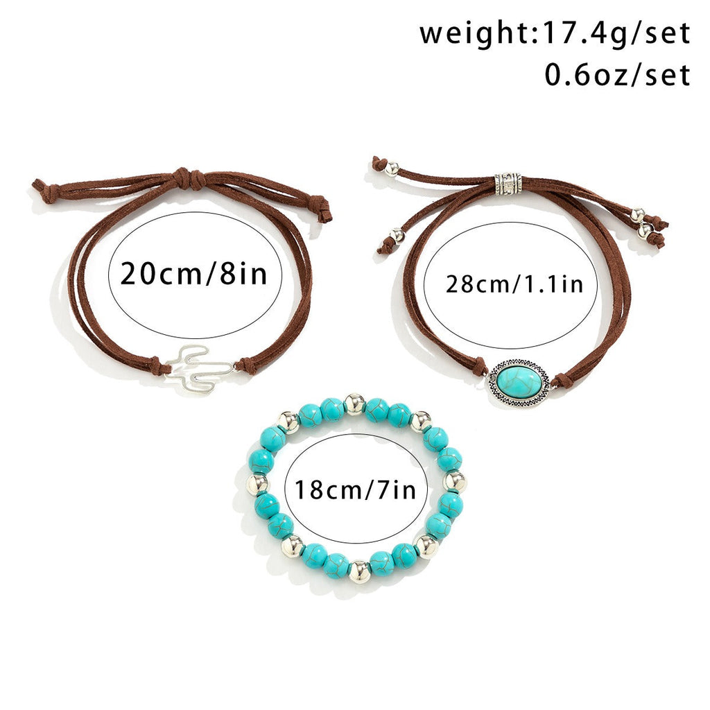Ethnic style hand-woven gravel retro flying bird multi-layer winding leaf bracelet