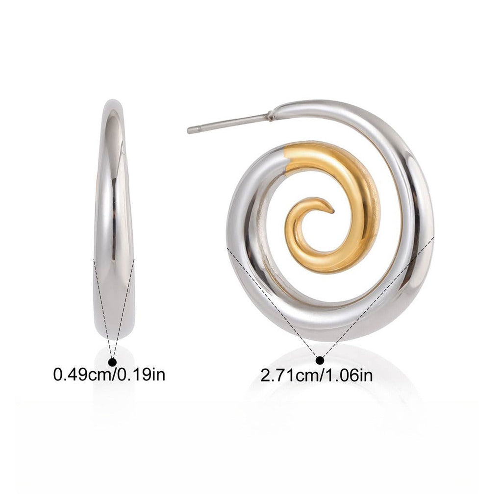 18K gold-plated threaded titanium steel earrings