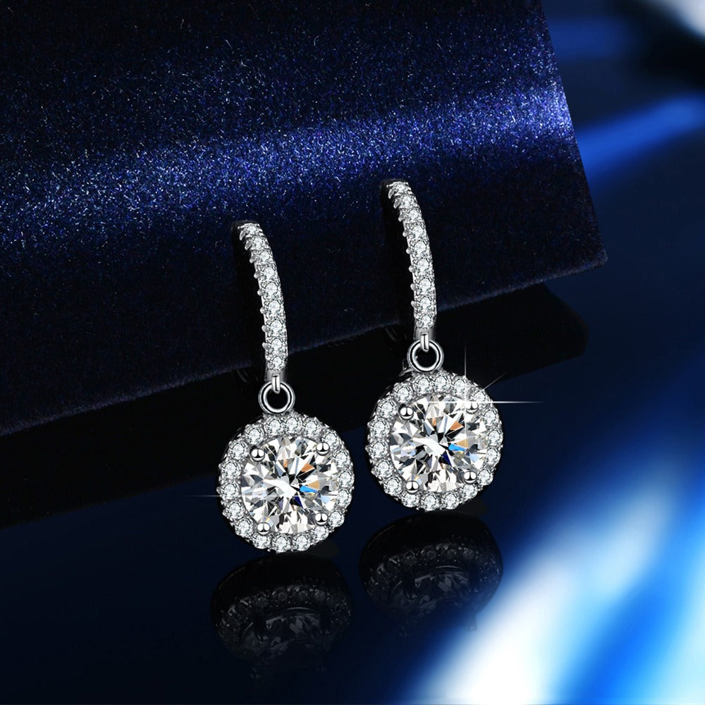 S925 sterling silver round earrings