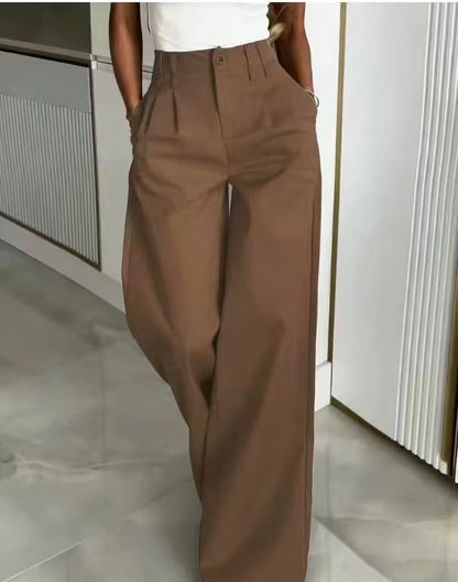 Women's Loose Flowing Straight-Leg Floor-Length Pants