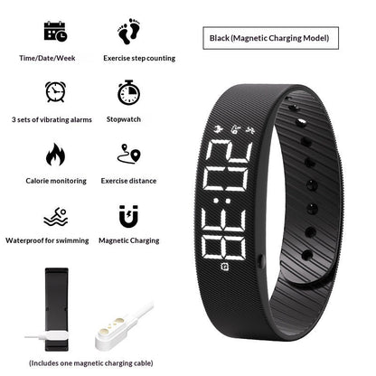 Smart Sports Watch For Men And Women Waterproof With Timing Function Silent Vibration Alarm And An Electronic Wristband