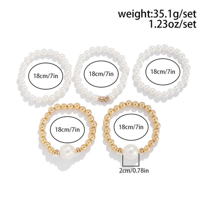 18k gold pearl stacking bracelet