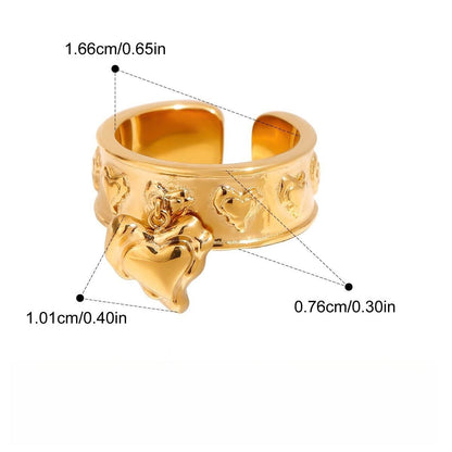 18Gold Pendant Titanium Steel Ring
