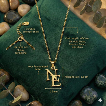 Custom interwoven double letter necklace
