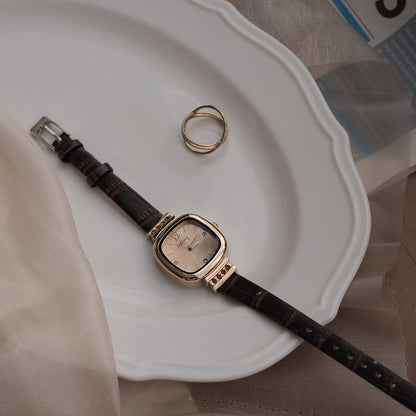 Retro-style Womens Watch With A Minimalist Petite Square Design