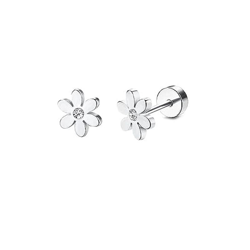 Stainless Steel Zircon Stud Earrings