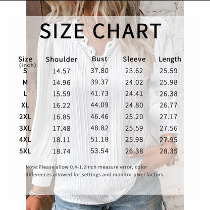 Women’s Lace-Trim V-Neck Blouse