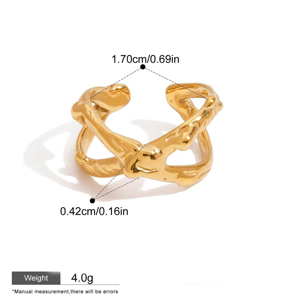 18K gold ring of light luxury high-end jewelry