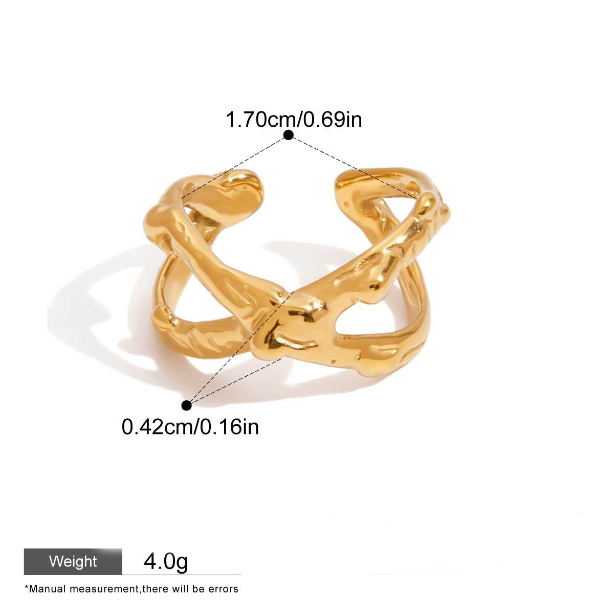 18K gold ring of light luxury high-end jewelry