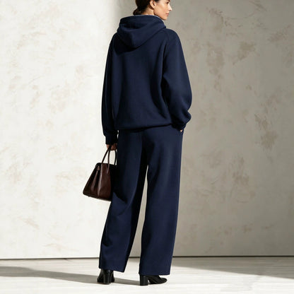 Women's Colour-Block Oversized Raglan Hoodie & Wide-Leg Trouser Set
