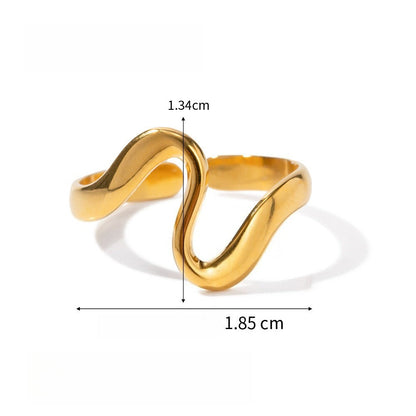 18K gold titanium steel open ring