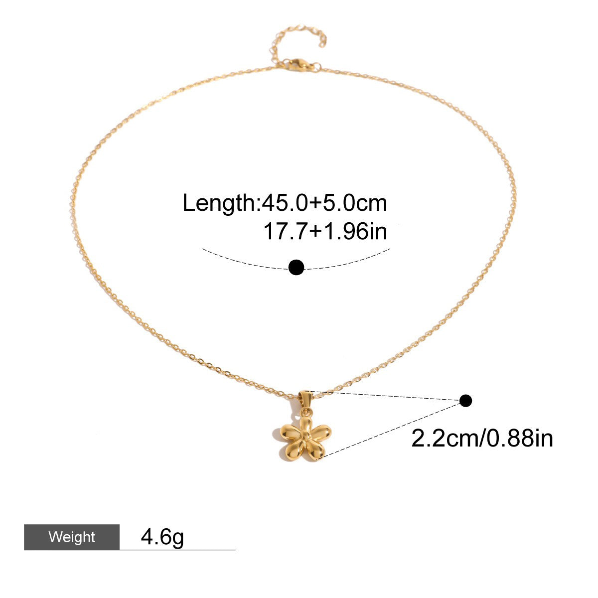 18K Gold Geometric Design Trendy Personality Necklace