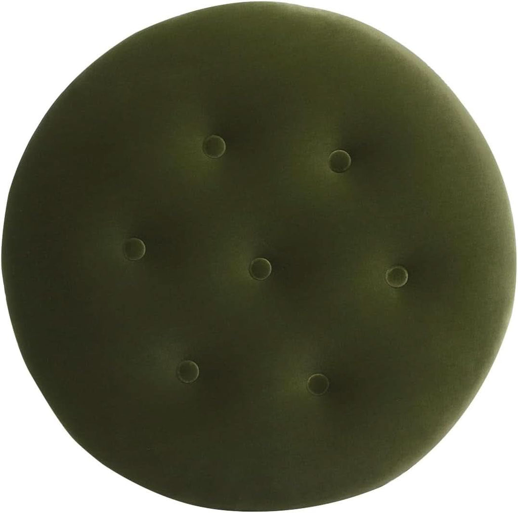 24 Inch Round PremiumQualityTextured Woven Upholstered Ottoman