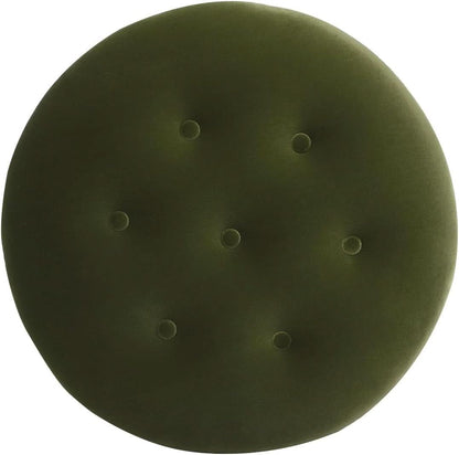 24 Inch Round PremiumQualityTextured Woven Upholstered Ottoman