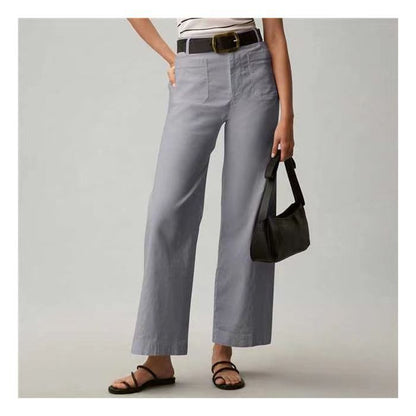 Plus Size High Waisted Slimming Solid Color Suit Pants