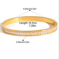 18K gold-plated titanium steel bracelet with rhinestones