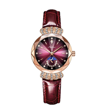 Womens Diamond-embellished Water-resistant Steel-band Casual Luxury Watch