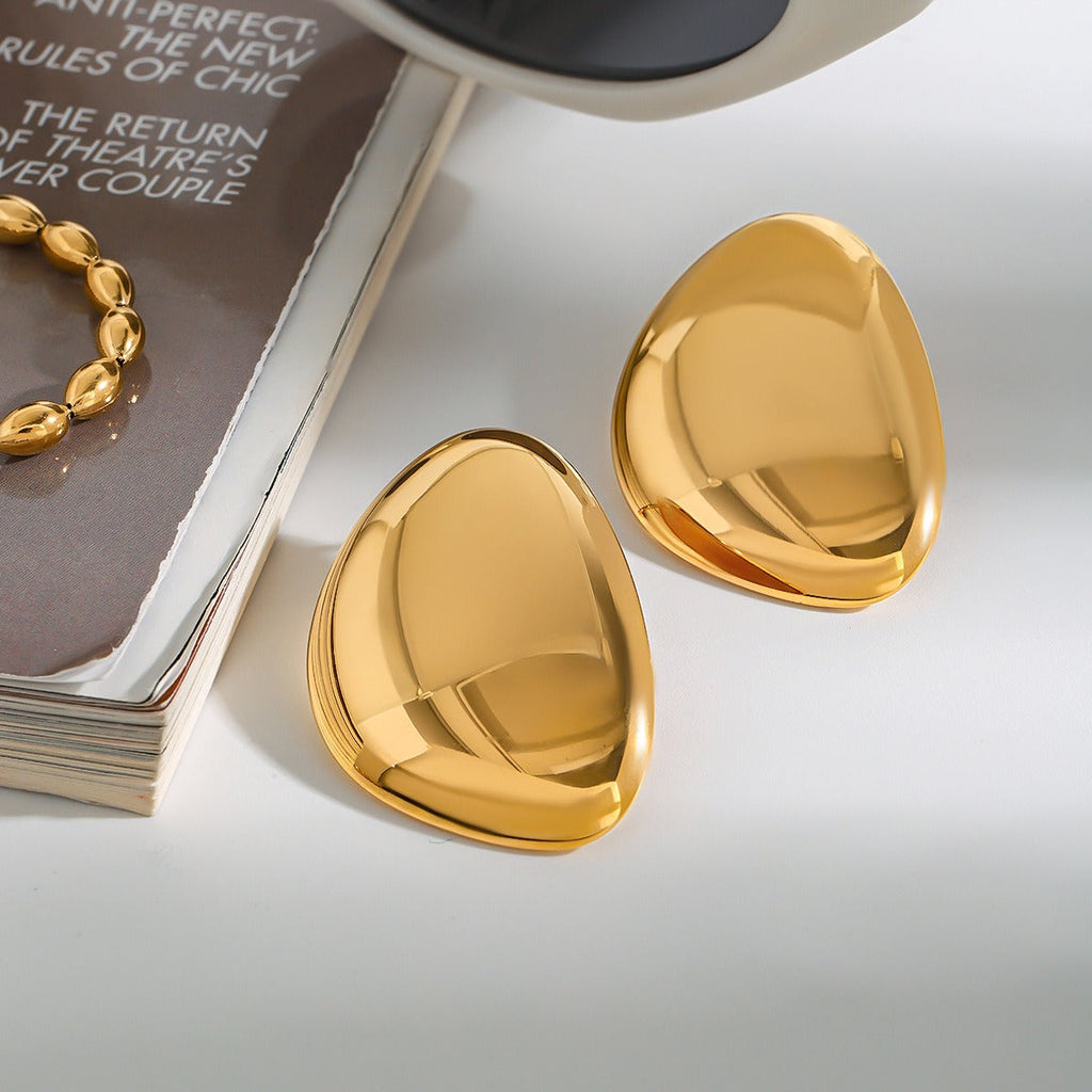 18k gold geometric design simple and versatile earrings