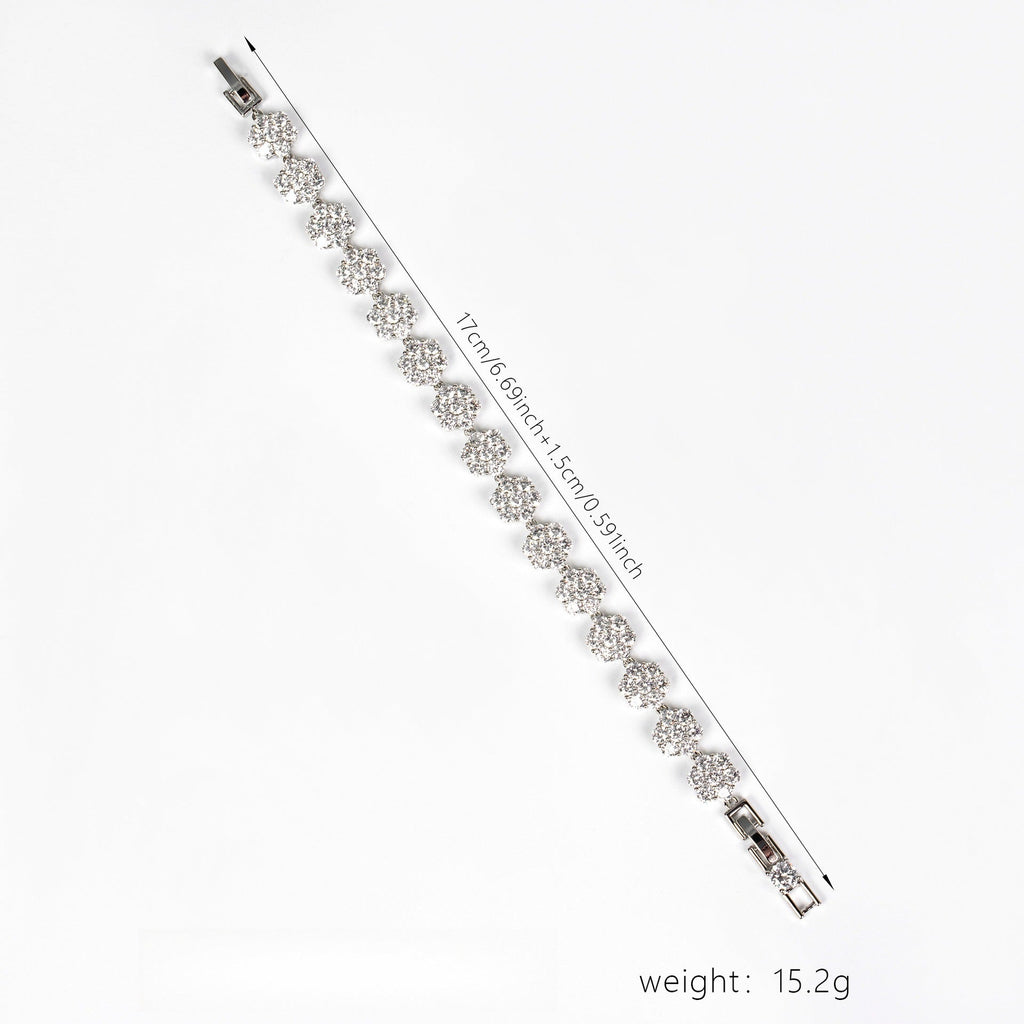 S925 Silver & Cubic Zirconia Camellia Bracelet