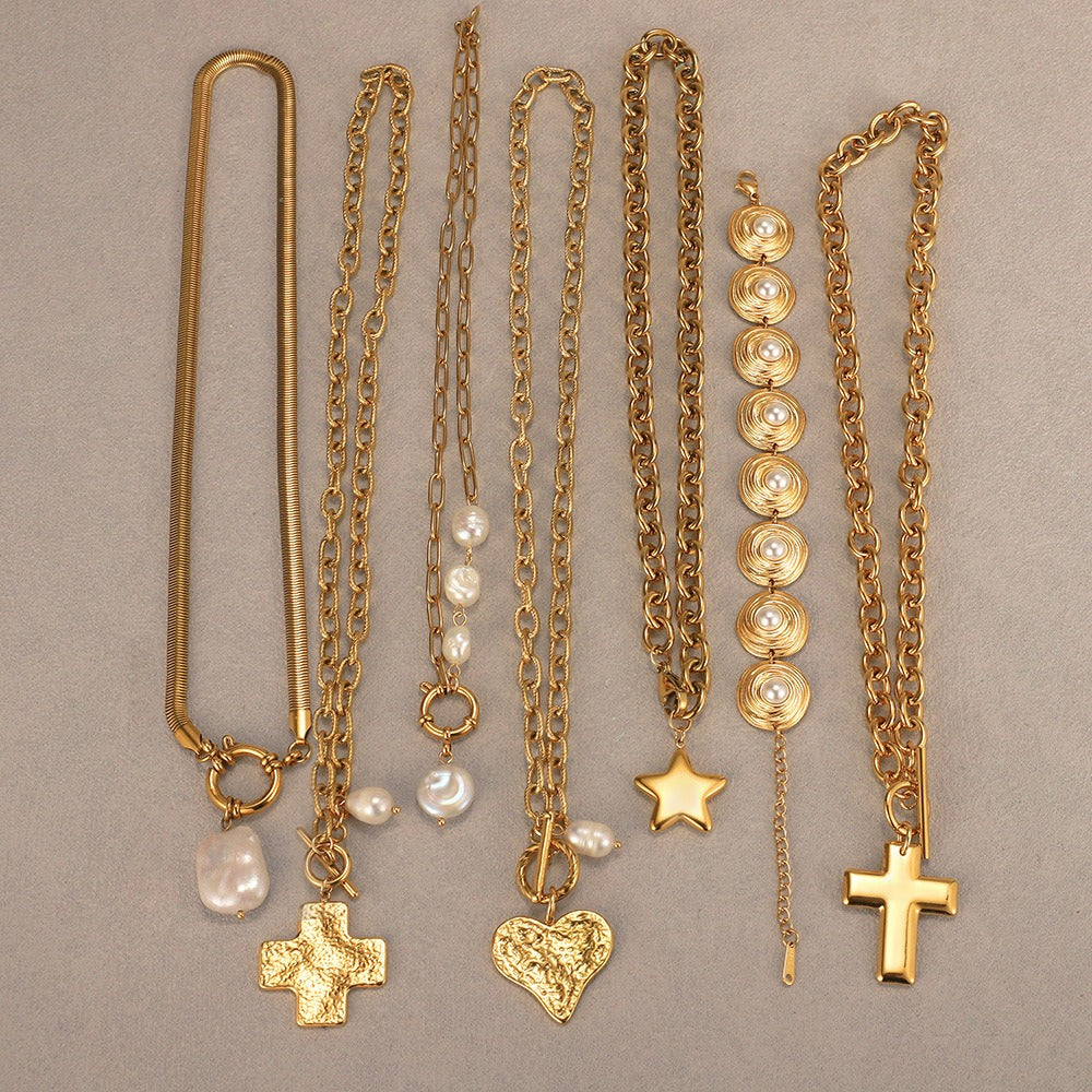 Light luxury and sophisticated sweater chain/pearl necklace