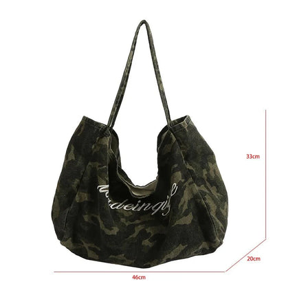 Eco-Friendly Canvas Shoulder Bag – Versatile Camouflage Tote