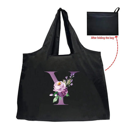 Eco-Friendly Shopping Bag - Purple Letter Series