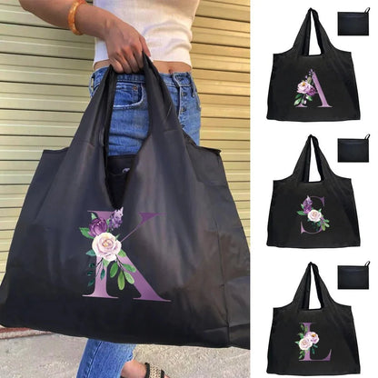 Eco-Friendly Shopping Bag - Purple Letter Series