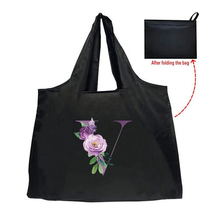 Eco-Friendly Shopping Bag - Purple Letter Series