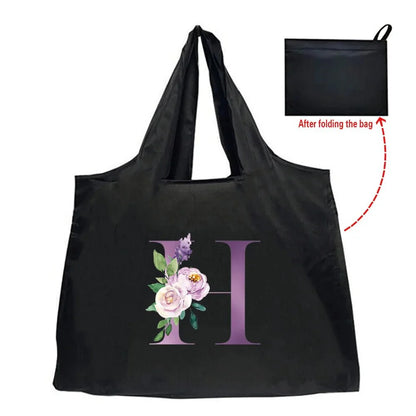 Eco-Friendly Shopping Bag - Purple Letter Series