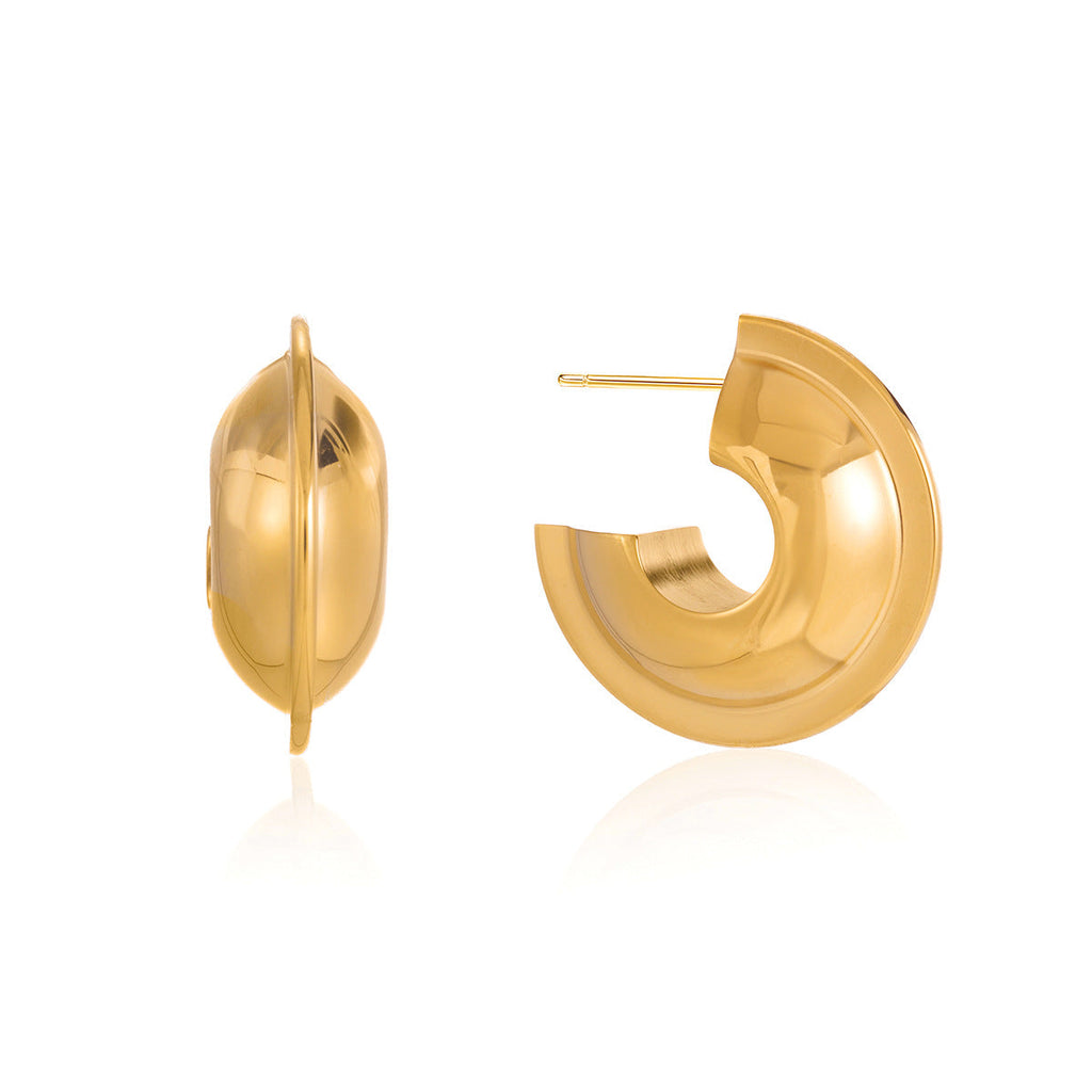 Chunky Stainless Steel C Hoop Earrings