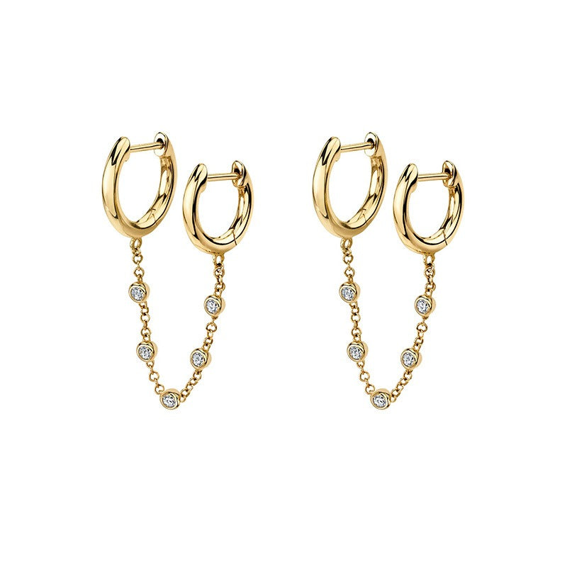 18K Gold Punk & Hip-Hop Style Light Luxury Earrings