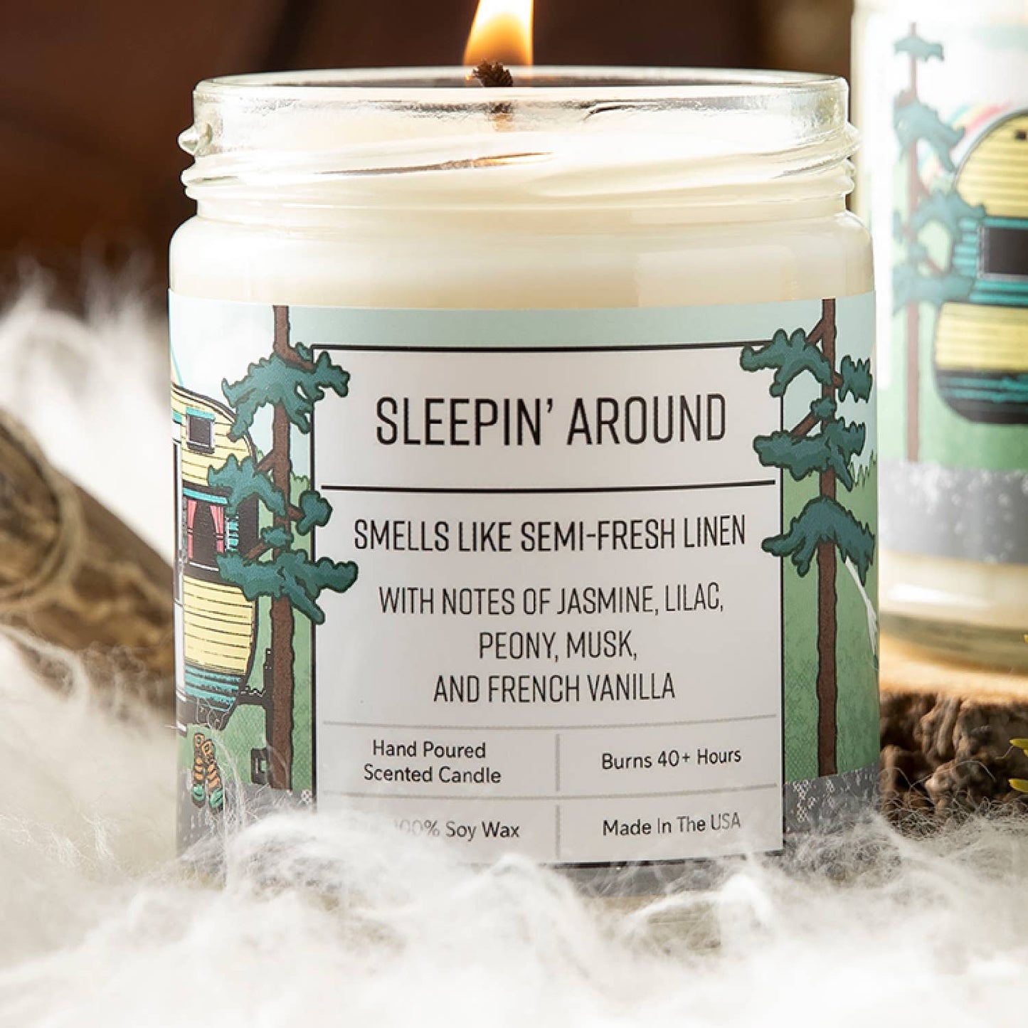 Sleepin Around Jasmine Lilac 8oz Soy Candle