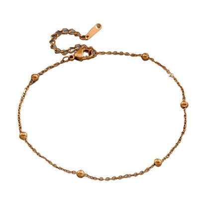 Light luxury bead necklace, rhinestone, curved hollow heart anklet