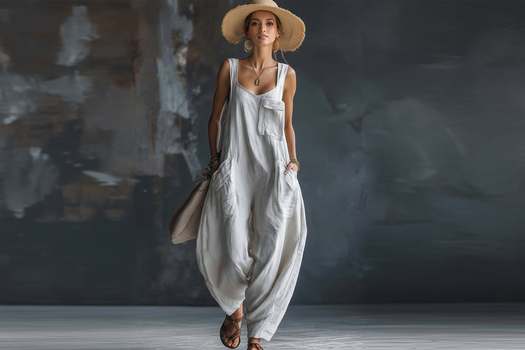 Women’s Casual Versatile Solid Color Loose Jumpsuit
