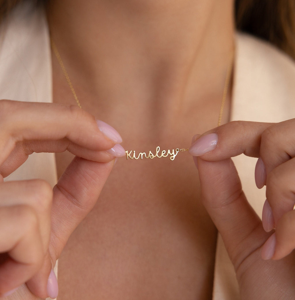 Custom Minimal Script Name Necklace