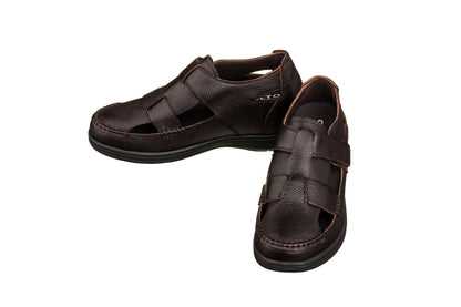 CALTO - K2662 - 3.2 Inches Taller (Dark Brown) - Casual Fisherman Sandal