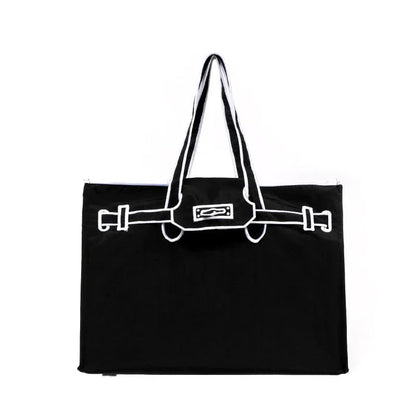 Embroidered Nylon Handbag