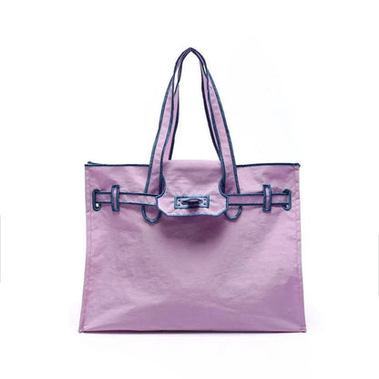 Embroidered Nylon Handbag