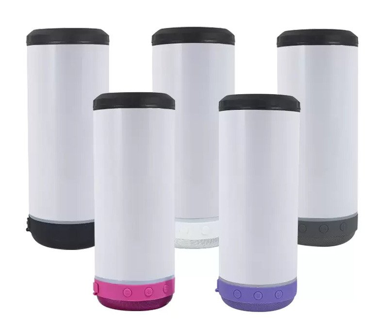 16oz 4 in 1 Blank Sublimation Can cooler Speaker Tumblers Straight Bluetooth music cup stainless steel vacuum insulated Beer Cola Coolers