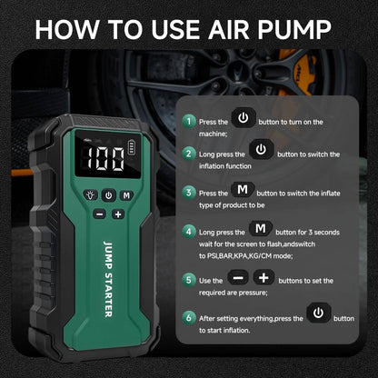 7-in-1 Emergency Car Power Supply Starter & Air Pump