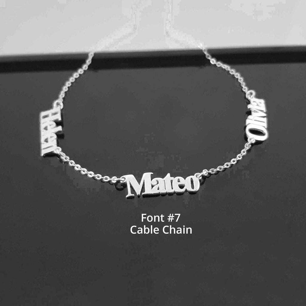 Custom Multiple Name Necklace with Chain Options